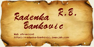 Radenka Banković vizit kartica
